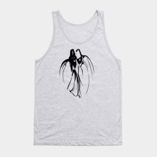 Dervish Mystical Brotherhood Line Drawing In Black Tank Top